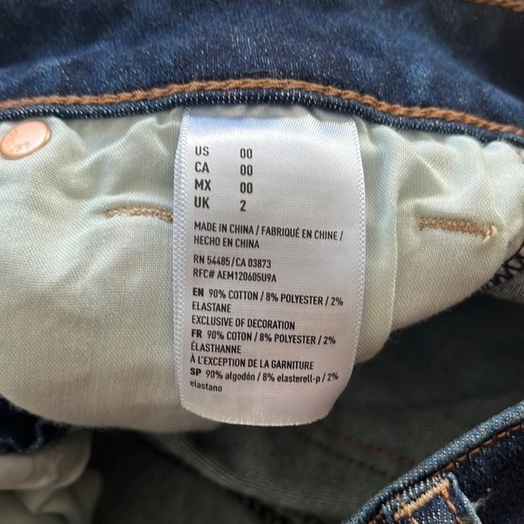 American Eagle Outfitters Next Level Stretch Blue Distressed Jean Midi Shorts - Picture 10 of 11